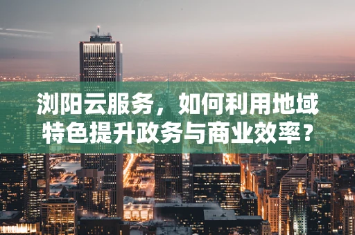 浏阳云服务，如何利用地域特色提升政务与商业效率？