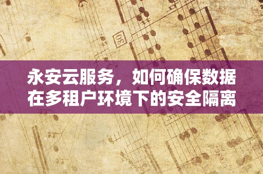 永安云服务，如何确保数据在多租户环境下的安全隔离？